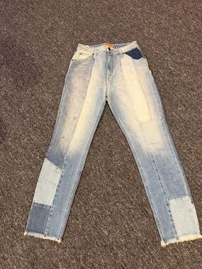 Joe's Jeans Two-Tone Light Blue Patchwork Denim